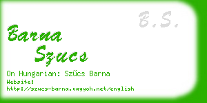 barna szucs business card